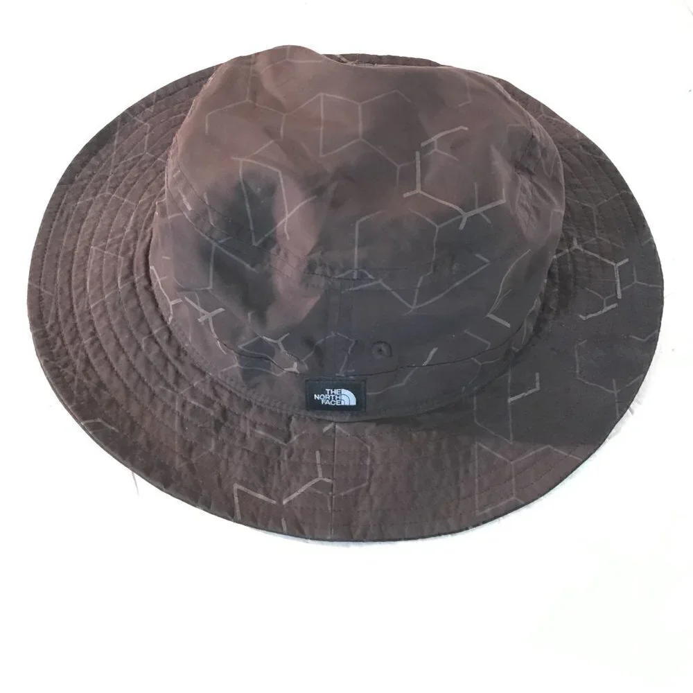 The North Face Youth Junior Boys Bucket Hat Black Gray Geometric Cube Cap